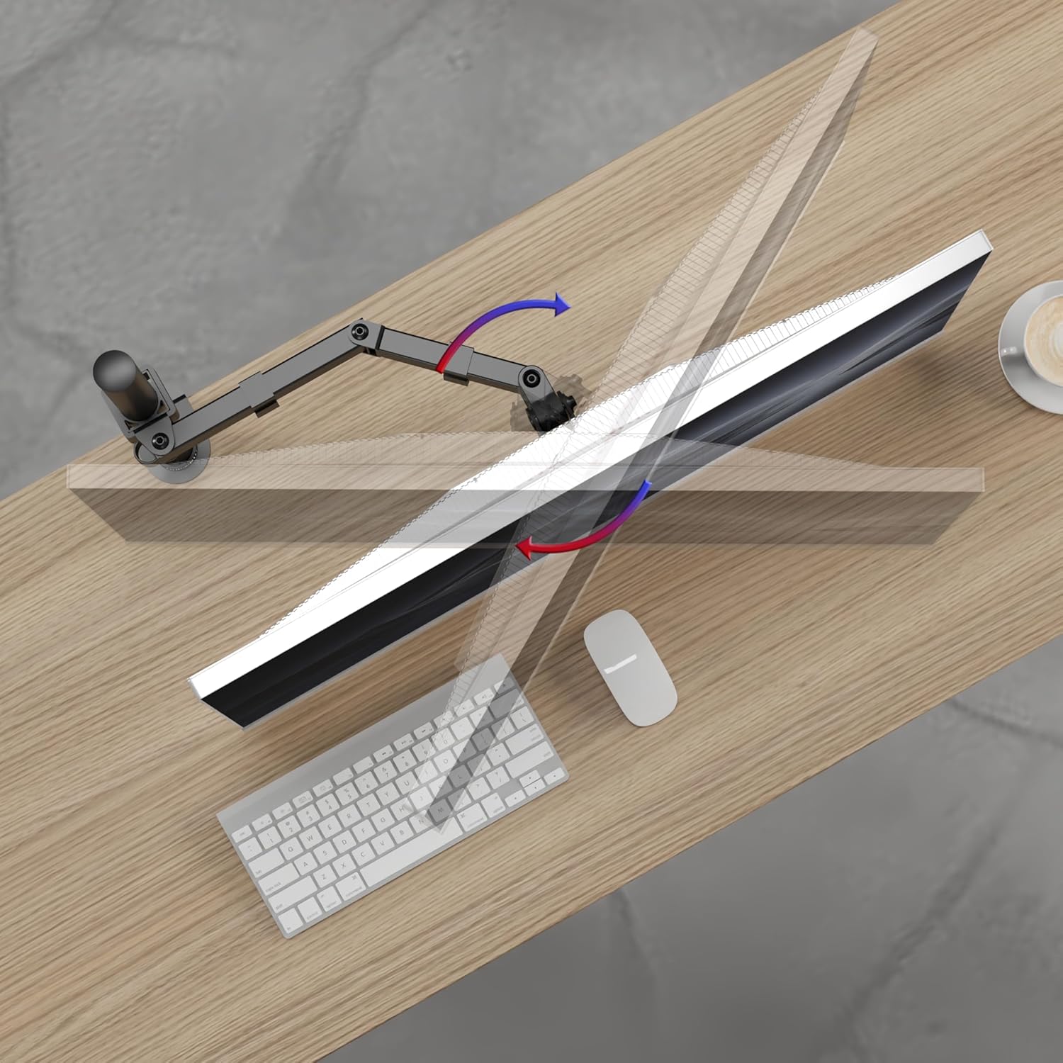 Duronic Single Monitor Arm DM151X3 Height Adjustable Monitor Stand Riser Clamp for 13”-32” PC screens Monitor Desk Mounts with VESA 75/100 Monitor Mount with 8kg capacity Monitor Stand for Desk Gaming