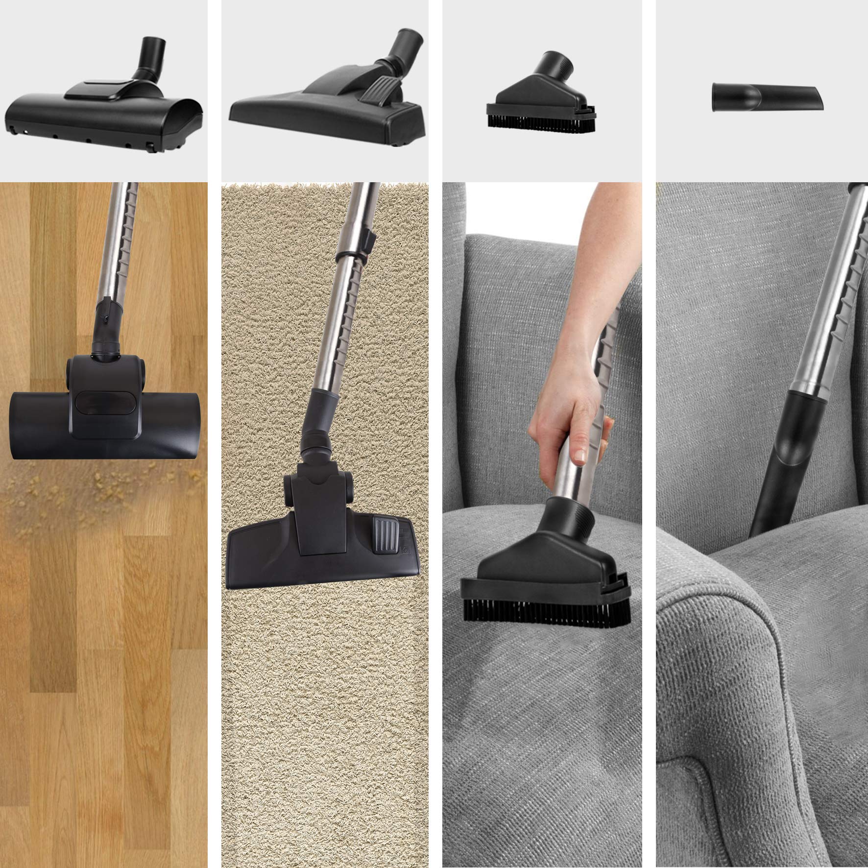 Duronic Bagless Cylinder Vacuum Cleaner VC5010, Cyclonic Carpet and Hard Floor Cleaner, 500W, Lightweight and Low Noise, HEPA Filter, Extendable Hose, Comes with 4 Attachments [Energy Class A+]