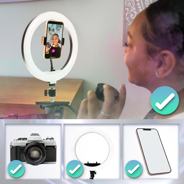 Duronic Social Media Stand SMDM10, Microphone Boom Arm, Camera Bracket Tripod, Ring Light Holder, Laptop Stand and Monitor Stand, 5-in-1 Video/Voice Broadcast Rig - Black