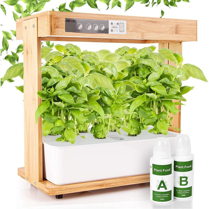 Duronic Hydroponic Growing System GHS48 | Indoor Garden Box with Grow Lamp for 8 Plants or Herbs | 100x LED Spectrum Bulbs: White, Red & Blue| 3 Light/Growth Modes | Smart Germination Kit | 30W