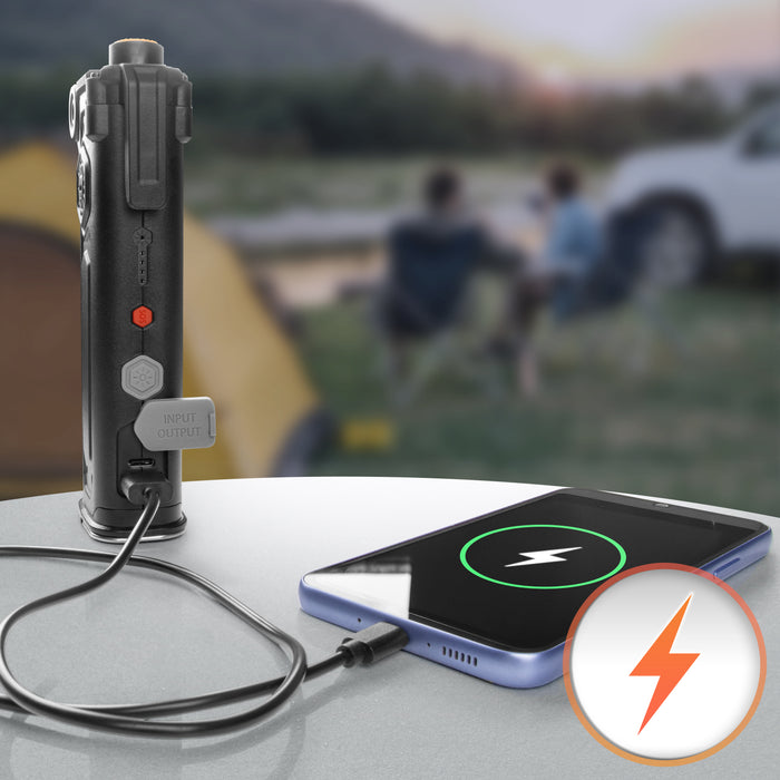 Duronic CT51 Emergency Car Tool, Multifunctional Seatbelt Cutter with Pin Hammer, Car Escape Tool with Window Breaker, SOS Alarm and Magnetic Flashlight with USB-C Charging for Cars, Vans & Truck