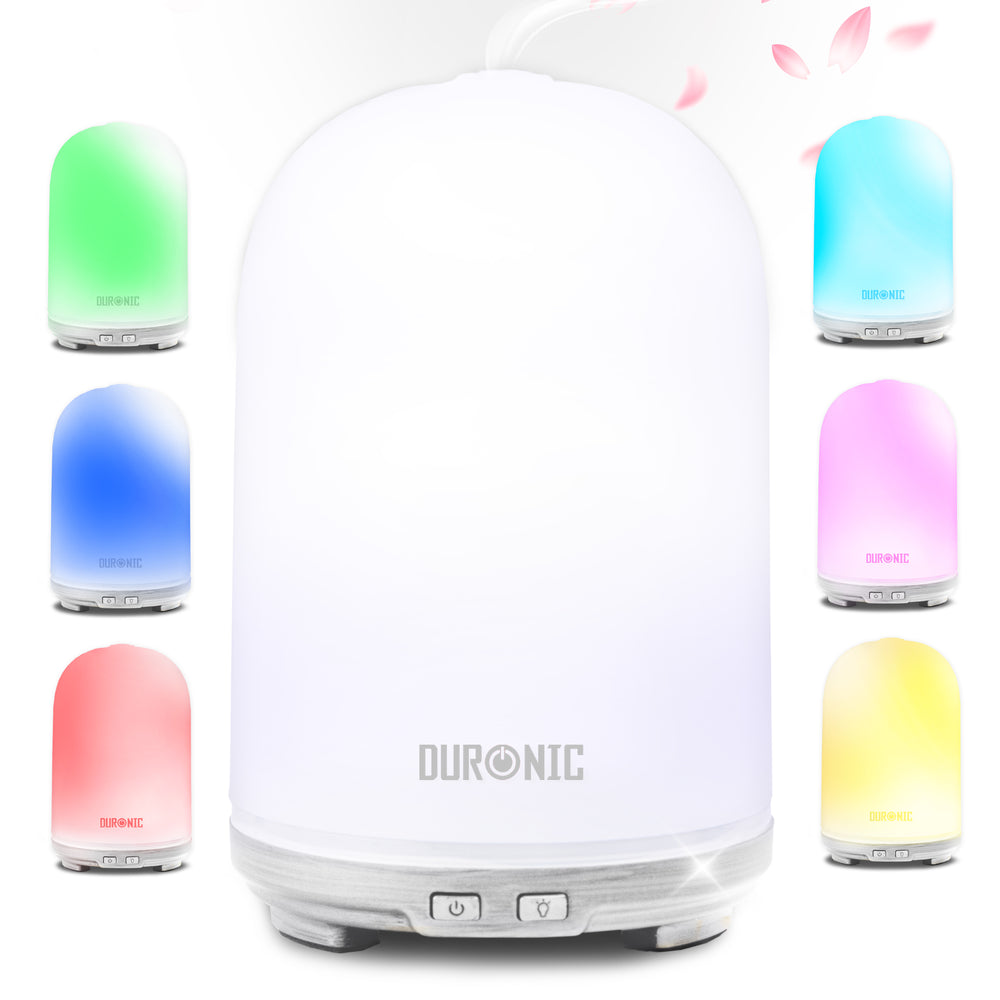 Duronic Essential Oil Diffuser AD13, 100ml Electric Aroma Diffuser Compact Ultrasonic Aromatherapy Diffusers for  Home Office Bedroom Spa with 7 LED Lights Oil Scented Humidifier for Relaxation Sleep