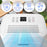 Duronic 12L Air Dehumidifier with digital control panel, adjustable humidity settings, timer, and child lock feature.