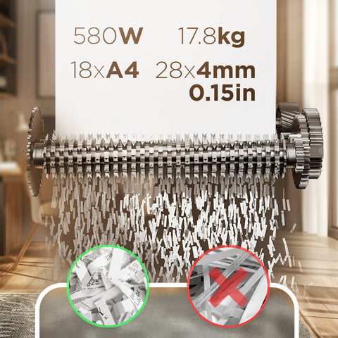 Duronic 18 Sheet XXL Cross Cut featuring product specifications.