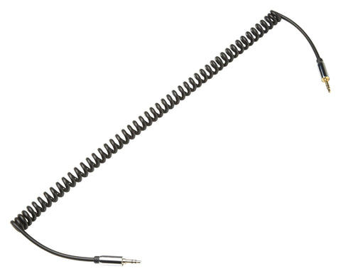 Duronic 2M Aux Audio Cable with gold-plated jacks and flexible stretch design for cars.