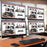Duronic 80cm Pole displaying standing desk converters with a keyboard and mouse on a wooden table.