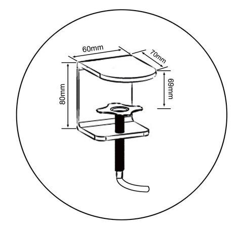 Duronic 80cm Pole showing all precise measurements in millimeters.