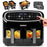 Duronic AF34 BK Dual Air Fryer Cooking Chicken, Fries, Vegetables