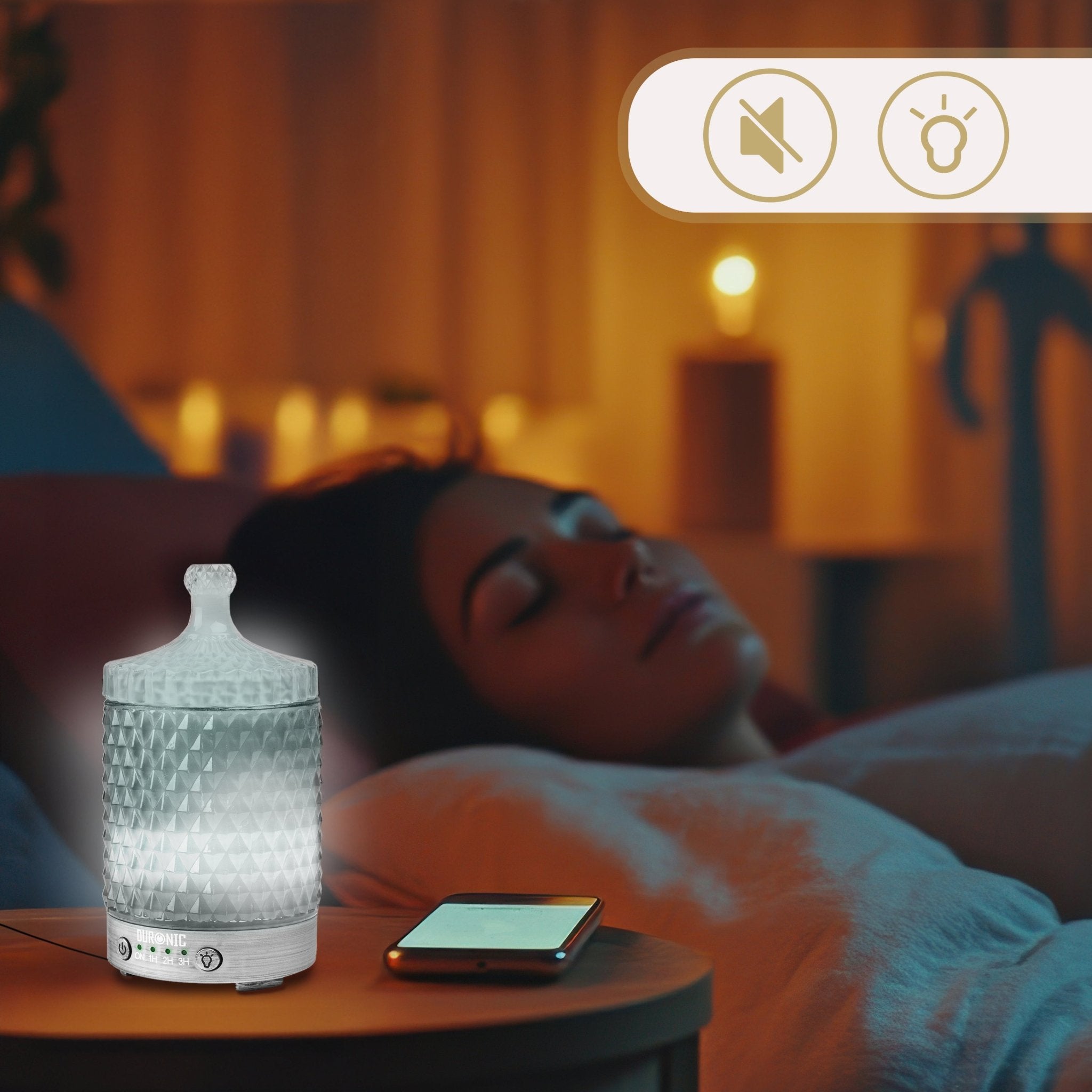 Duronic Aromatherapy Diffuser with silent mode and night light