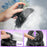 Duronic Black Travel Iron being filled with 35ml of water and demonstrating its steam-burst function.