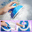 Duronic Blue Travel Iron with 35ml of water and demonstrating its steam-burst function.