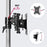 Duronic Computer Monitor Arms showing tilt, swivel, and 360-degree rotation features.