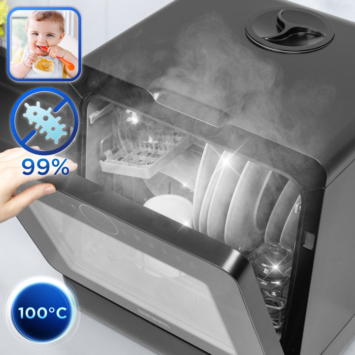 Duronic DW5 BK table top dishwasher hygienic cleaning antibacterial for kids and babies 