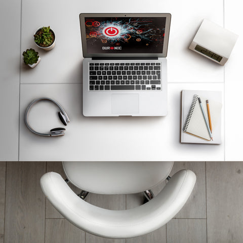 Duronic Desktop view showing a minimalist white workspace