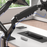 Duronic Dual Monitor Stand Black dual monitor desk mount with cable management, securely clamped to a white desk