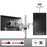 Duronic Dual Monitor Stand holding two computer screens with 360 degree rotation capability.