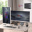 Duronic Dual Monitor Stand supporting two 13-32 inch screens up to 9kg each, with $75 \times 75$mm and $100 \times 100$mm VESA compatibility.