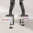 Duronic Dual Monitor Stand with adjustable desk clamp for a monitor arm, illustrating its compatibility with desk thicknesses