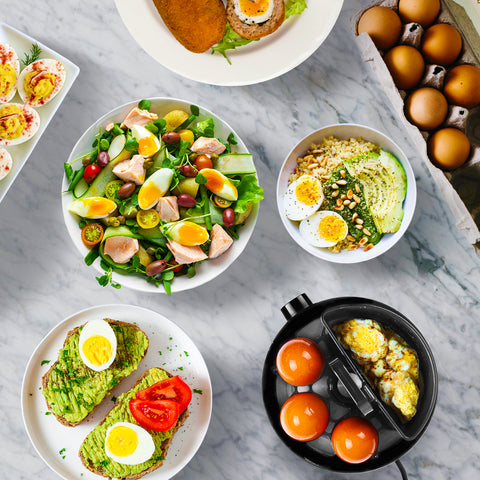Duronic EB50 electric egg cooker for avocado toast egg salad egg rice protein bowl
