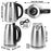 Duronic EK43 stainless steel electric kettle dimensions of height, length, width with UK plug