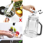 Duronic Electric Blender instructional graphic demonstrating that the blender blades should be unscrewed from the bottom for safe hand-washing instead of reaching into the jar.