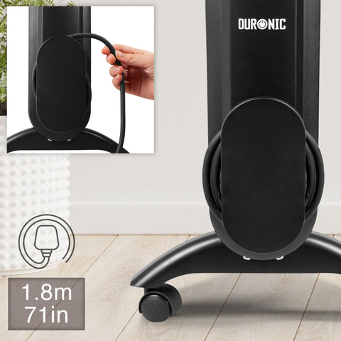 Duronic Electric Heater with cable dimension