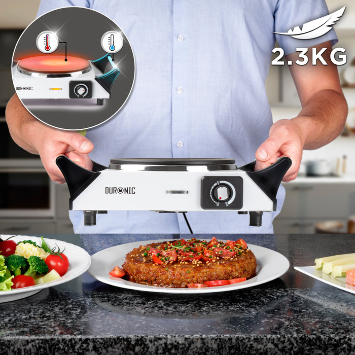 Duronic Electric Hot Plate HP1 WE with with cool-touch handles.