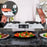 Duronic Electric Hot Plate HP2 WE with cool-touch handles held by a person.