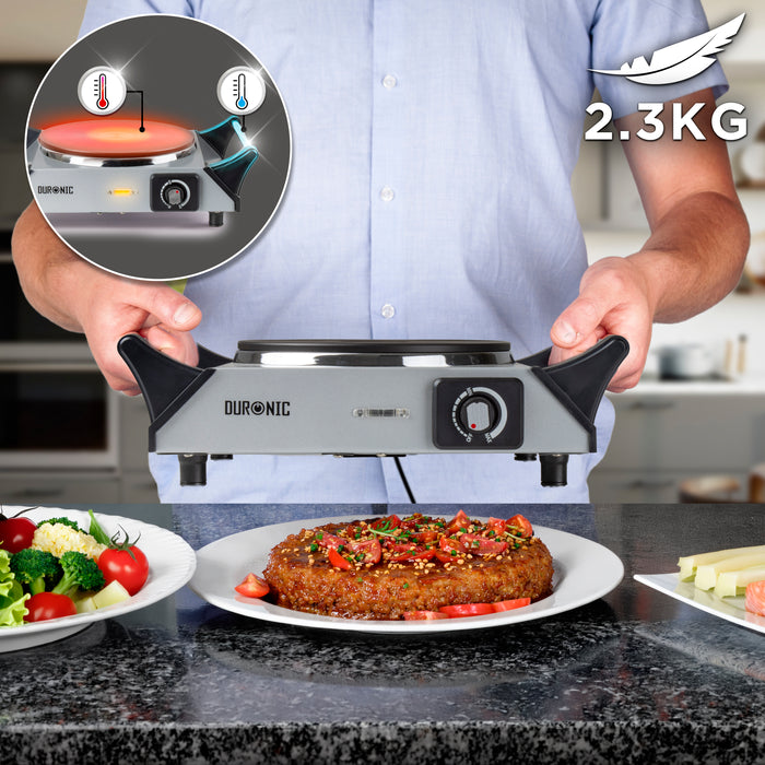 Duronic Electric Hot Plate with cool-touch handles.