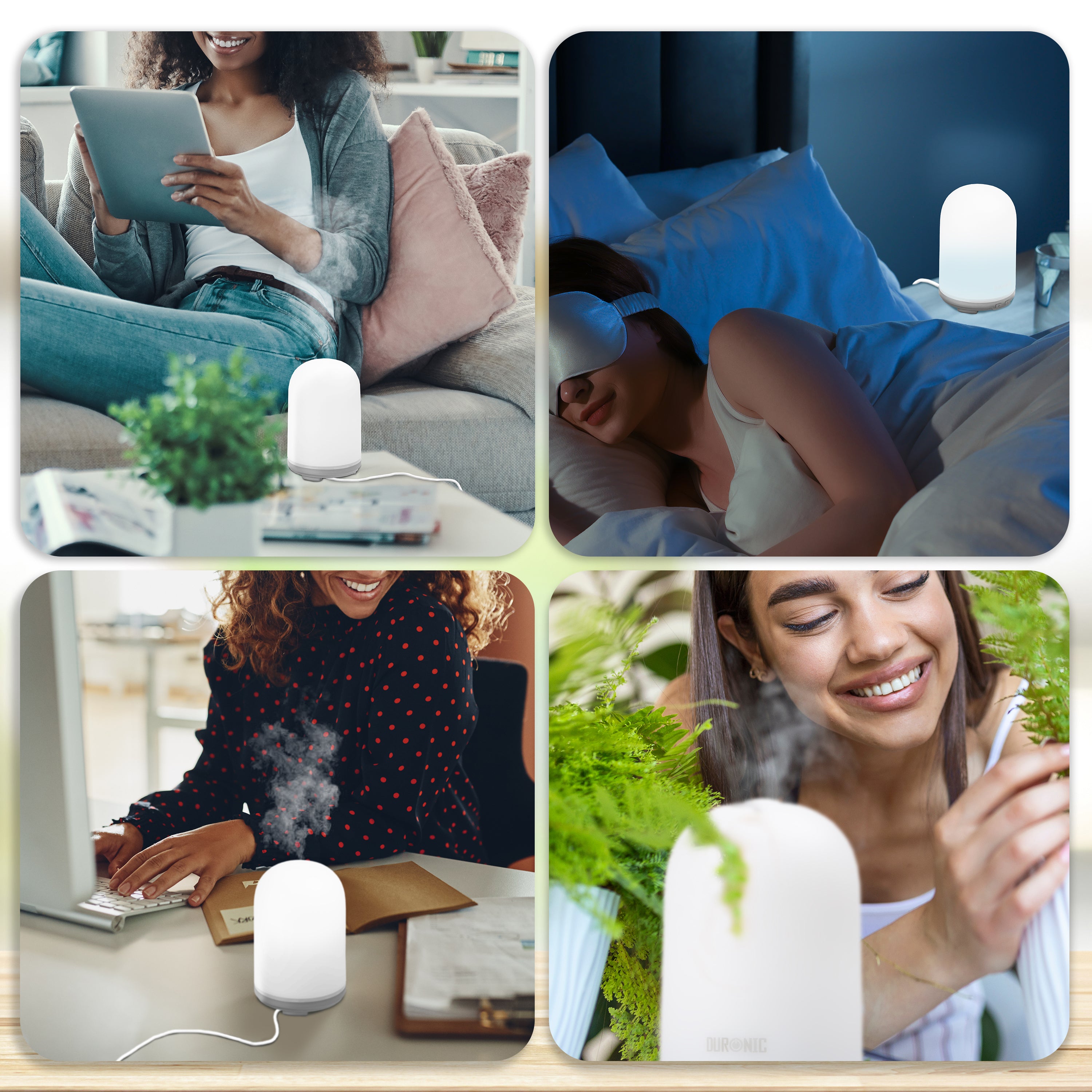 Duronic Essential Oil Diffuser in different settings and location