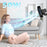 Duronic FN12 BK Wall Mounted Fan with Woman sitting on floor enjoying cool breeze.