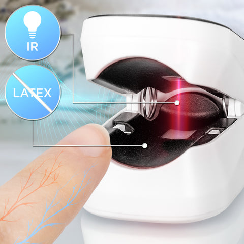 Duronic Finger Pulse Oximeter infrared light technology to measure oxygen levels through a person's fingertip.