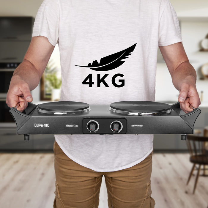 Duronic HP2 BK weight 4kg for easy portability in camps tents picnics