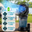 Duronic Handheld Misting Fan with remote control, showing battery life and adjustable speed levels.