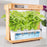 Duronic Hydroponic Growing System featuring a bamboo frame, built-in LED grow lights, and lush green basil plants growing in a water-filled reservoir.