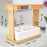 Duronic Hydroponic Growing System with a white 8-pod water tank and adjustable height dimensions labeled in centimeters and inches.