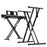 Duronic Keyboard Stand shown empty and supporting a digital electronic piano.