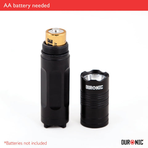 Duronic LED Torch Flashlight with gold AA battery