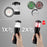 Duronic LED Torch showing its charging indicator, 2 to 4-hour battery life, and dual light modes including a white lantern and a red SOS signal activated by two clicks.