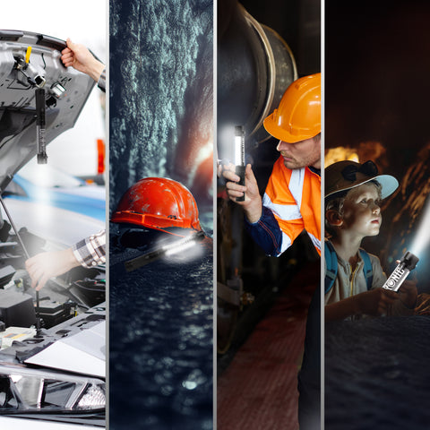 Duronic LED Torch used for car repairs, construction, and camping.