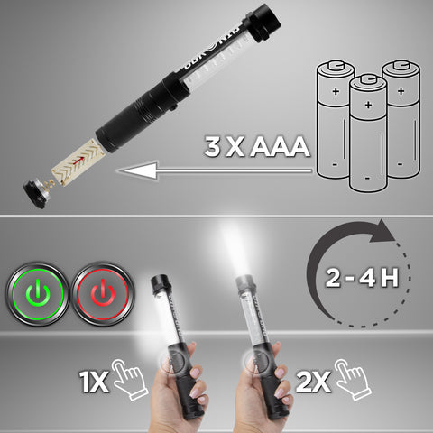 Duronic LED Torch with three AAA batteries