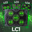 Duronic Laptop Cooling Pad featuring adjustable fan configurations and vibrant green LED lighting against a cosmic background.