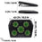 Duronic Laptop Cooling Pad with five green LED fans, shown from top and side views with dimensions indicating a 42 cm width and adjustable height up to 7 cm.