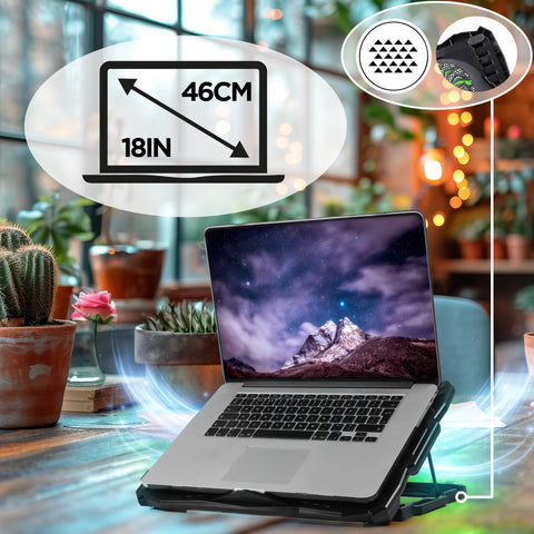 Duronic Laptop Cooling Pad with screens up to 18 inches or 46 cm.
