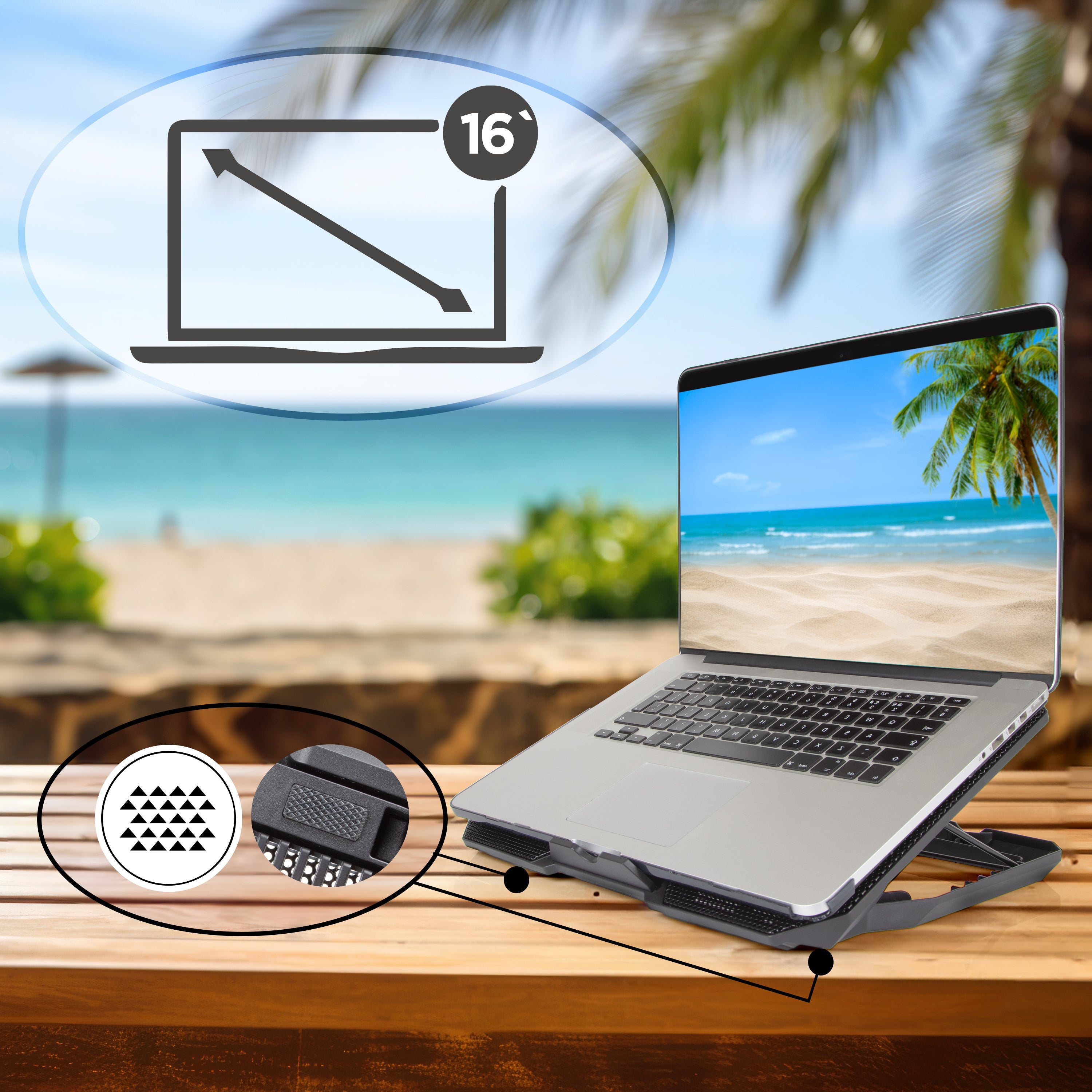 Duronic Laptop Cooling with a 16inch laptop