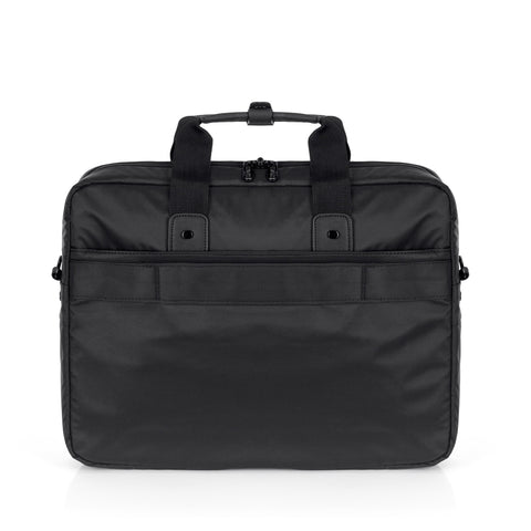 Duronic Laptop Messenger Bag with sturdy top handles and zippers, isolated on white background.