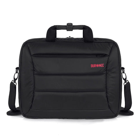Duronic Laptop Messenger Bag with top handles, zippered front pocket, and adjustable shoulder strap.