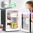 Duronic Mini Fridge Warmer storing healthy snacks beside child, featuring BPA free cooling icons.