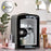 Duronic Mini Fridge Warmer with glass door filled with beauty products on vanity.