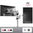 Duronic Monitor Arm Single Silver holding landscape and portrait screens with 360 degree rotation capability